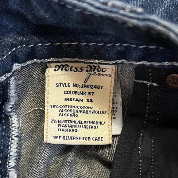 Miss Me Dark Blue Boot Cut Jeans with Silver & Black Accents - Picture 8 of 8